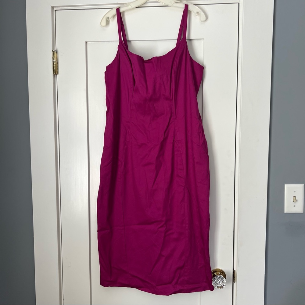 Magenta Pinup Couture Midi Wiggle Dress